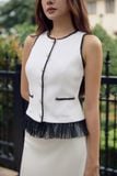 Áo Classic Tweed Bouclé Peplum