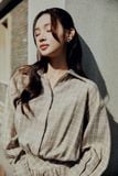 Đầm Ngắn The Checked Shirt Neck