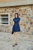 Đầm Ngắn Denim Navy Gold Buttons