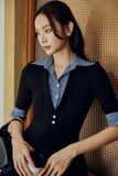 Đầm Ngắn Shirt Collar Pleat Office