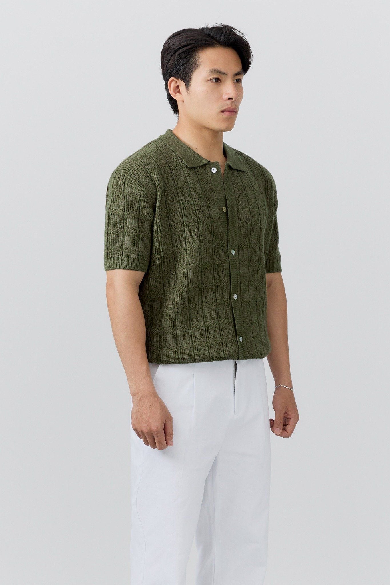  Áo Sơ Mi Ngắn Tay Len Knit 