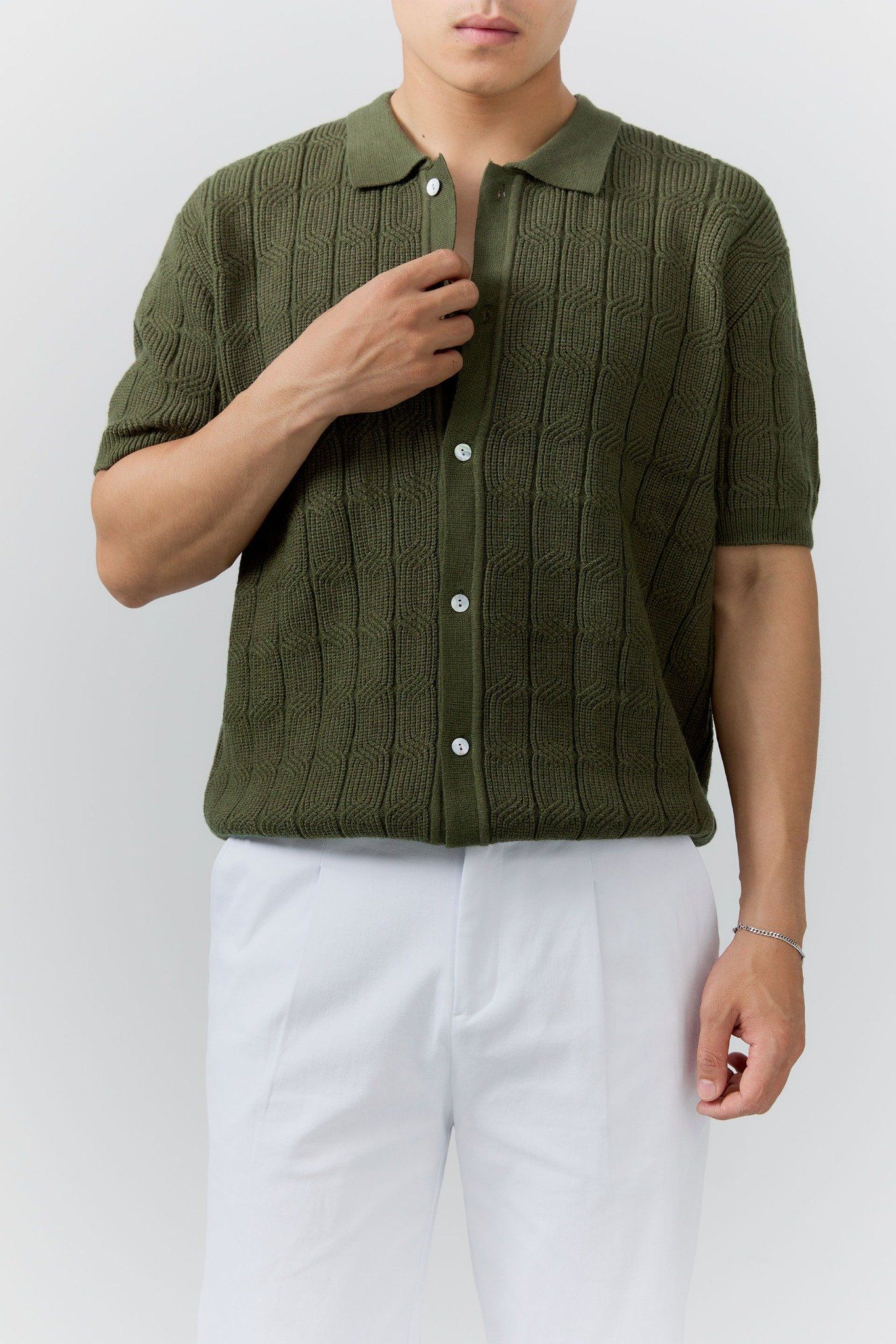 Áo Sơ Mi Ngắn Tay Len Knit
