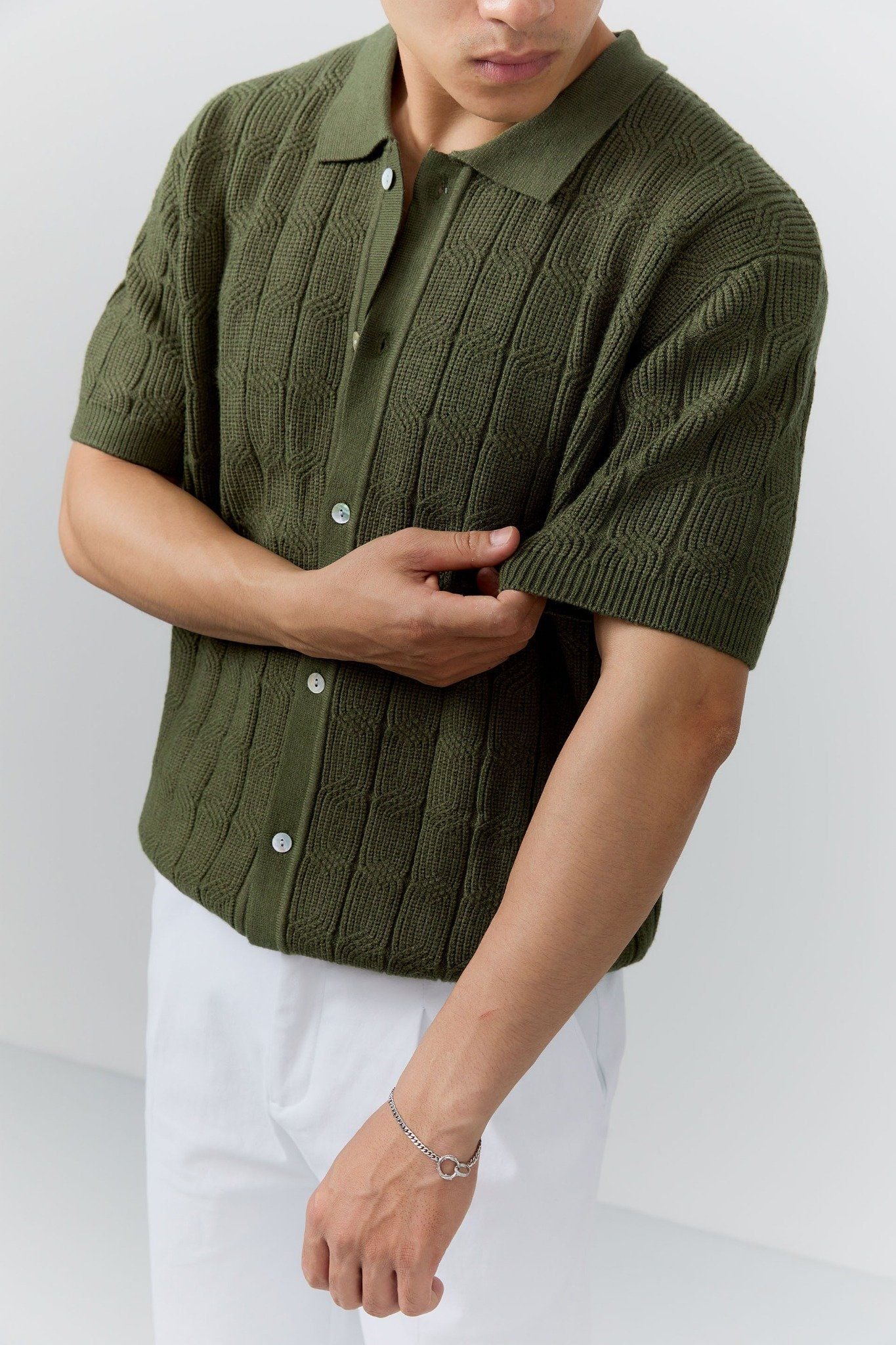 Áo Sơ Mi Ngắn Tay Len Knit