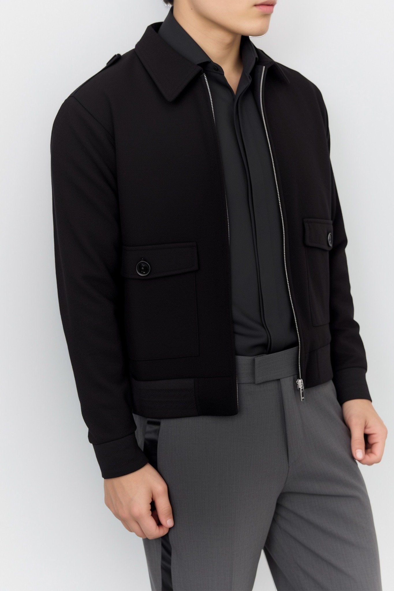 Áo Khoác Slimfit Double Face Black