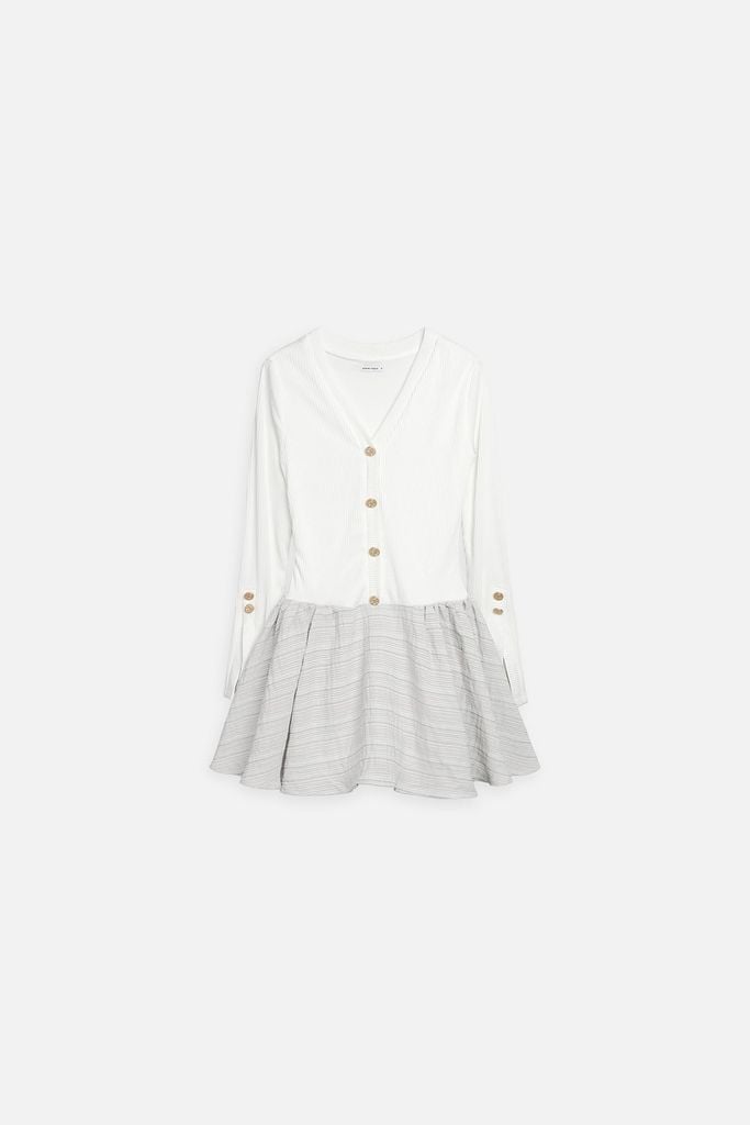  Đầm Ngắn Lumière Ribbed V-Neck 