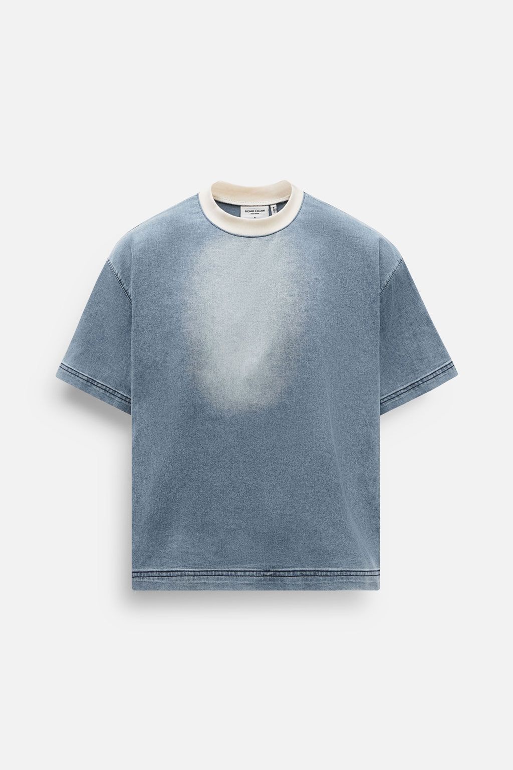  Áo Thun Boxy Denim Bleach Wash 