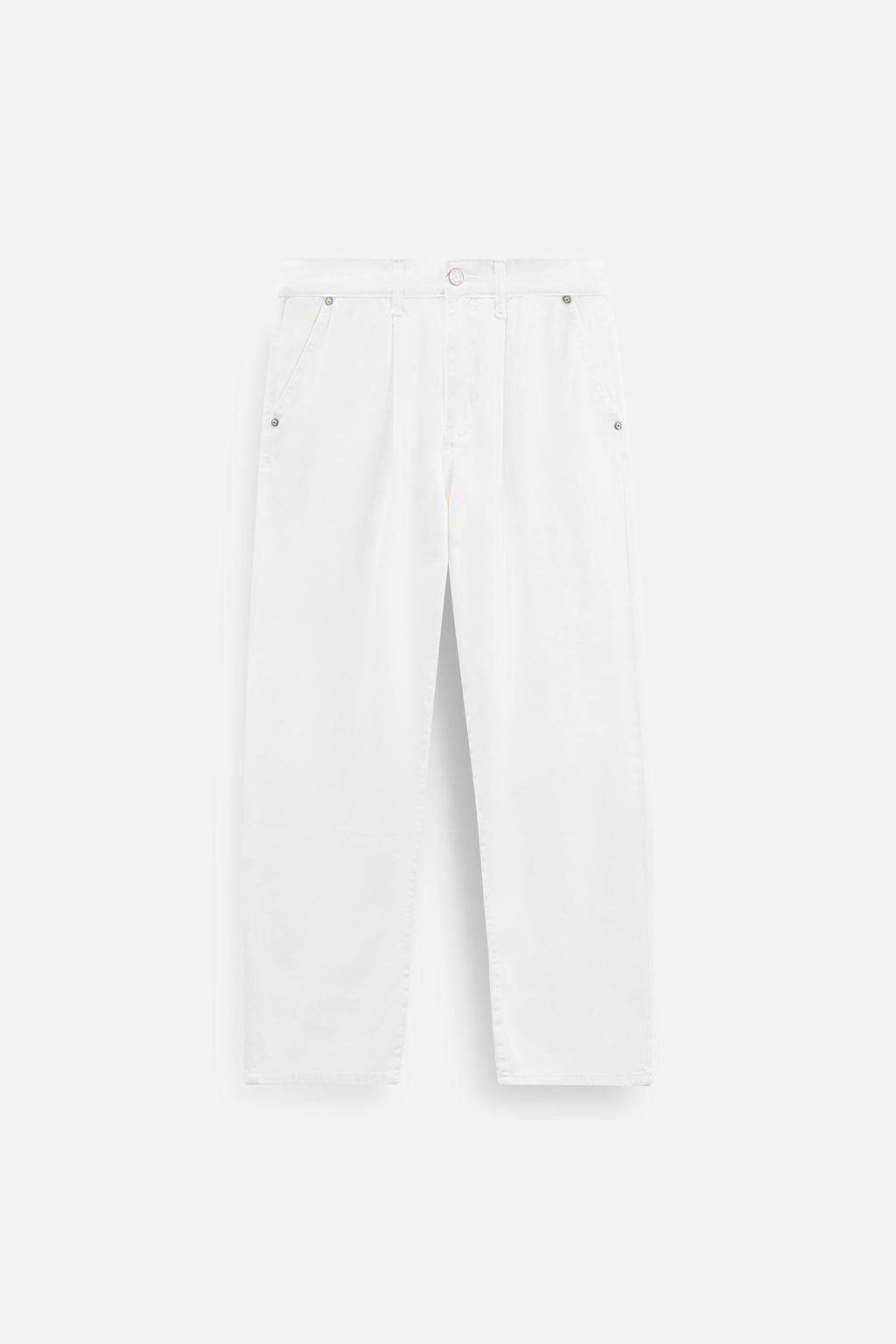 Quần Kaki Straight Basic Xếp Ly Vintage