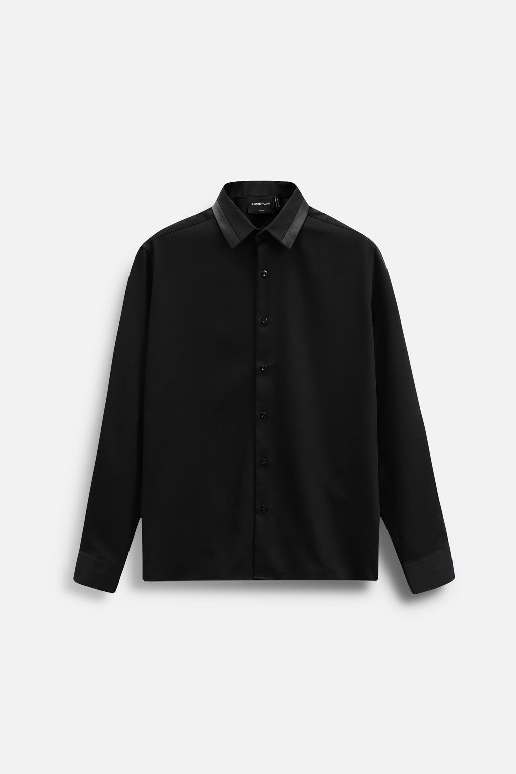 Áo Sơ Mi Relaxed Nylon Satin Black White
