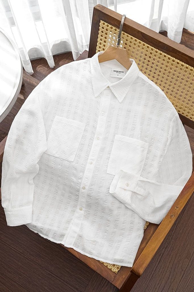  Áo Sơ Mi Boxy Oslo Texture Long Sleeve 