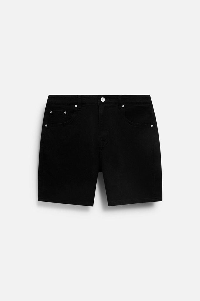  Quần Short Rayon Slimfit Black V1 