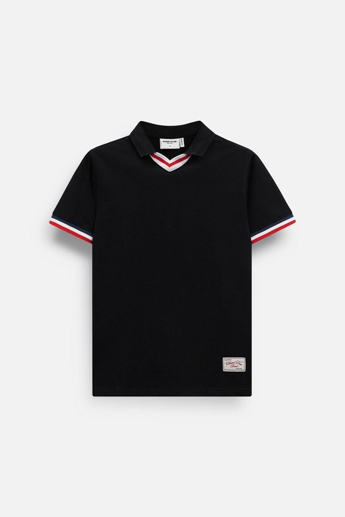  Áo Polo Slimfit Cổ Tim Phối Bo 