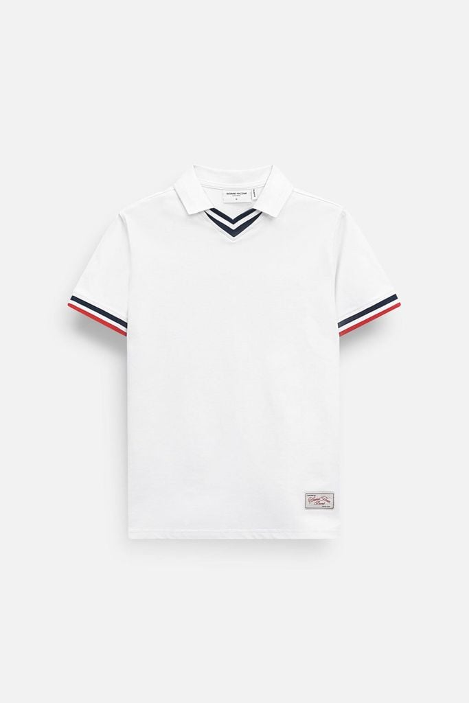  Áo Polo Slimfit Cổ Tim Phối Bo 