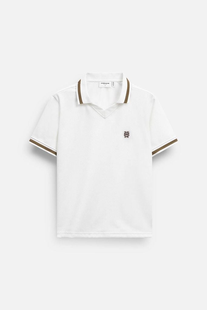 Áo Polo Regular White Cream Vneck 