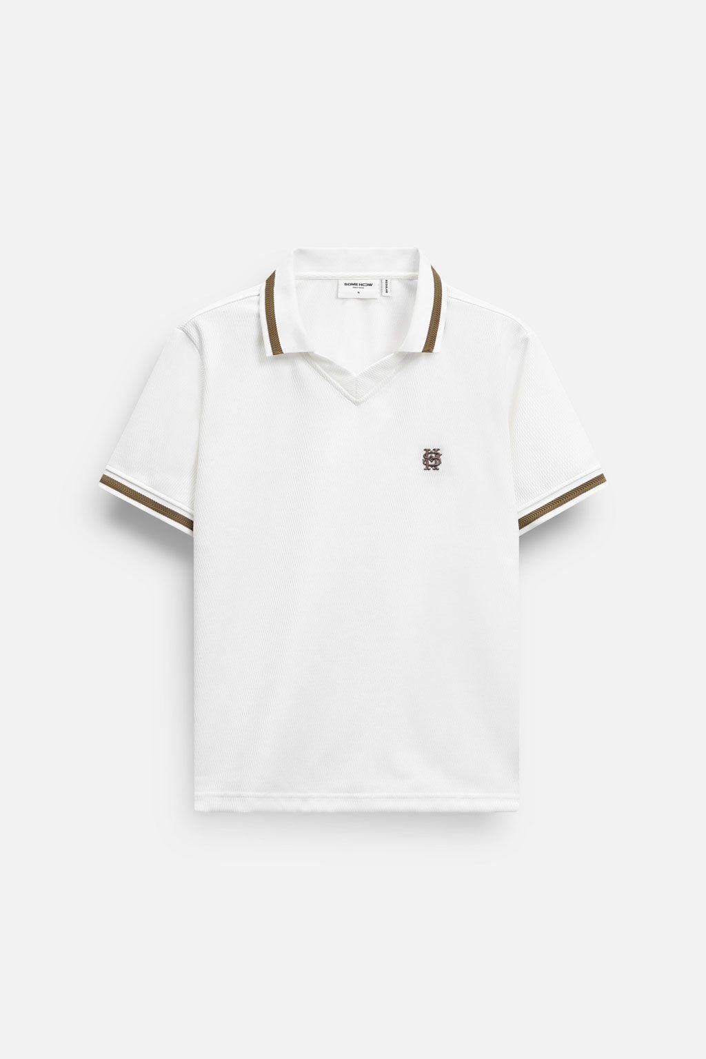 Áo Polo Regular White Cream Vneck