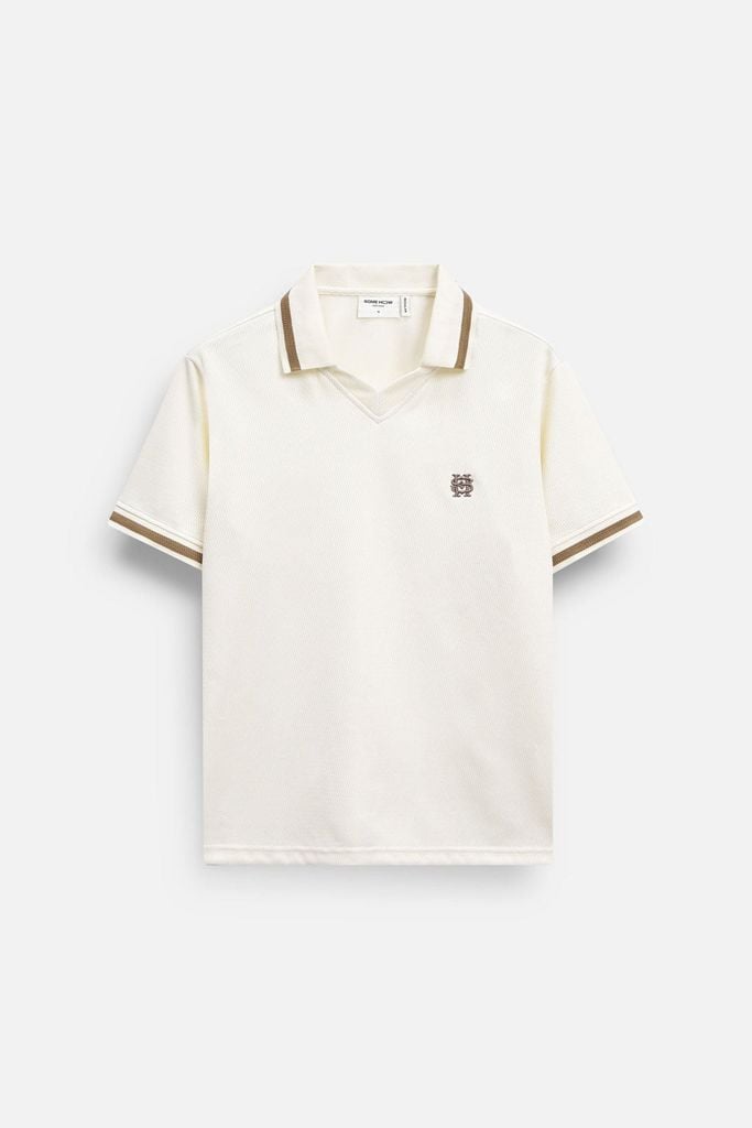  Áo Polo Regular White Cream Vneck 