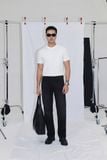 Quần Jean Văn Phòng Ống Suông Sợi Caphe Siêu Nhẹ Màu Đen Wash