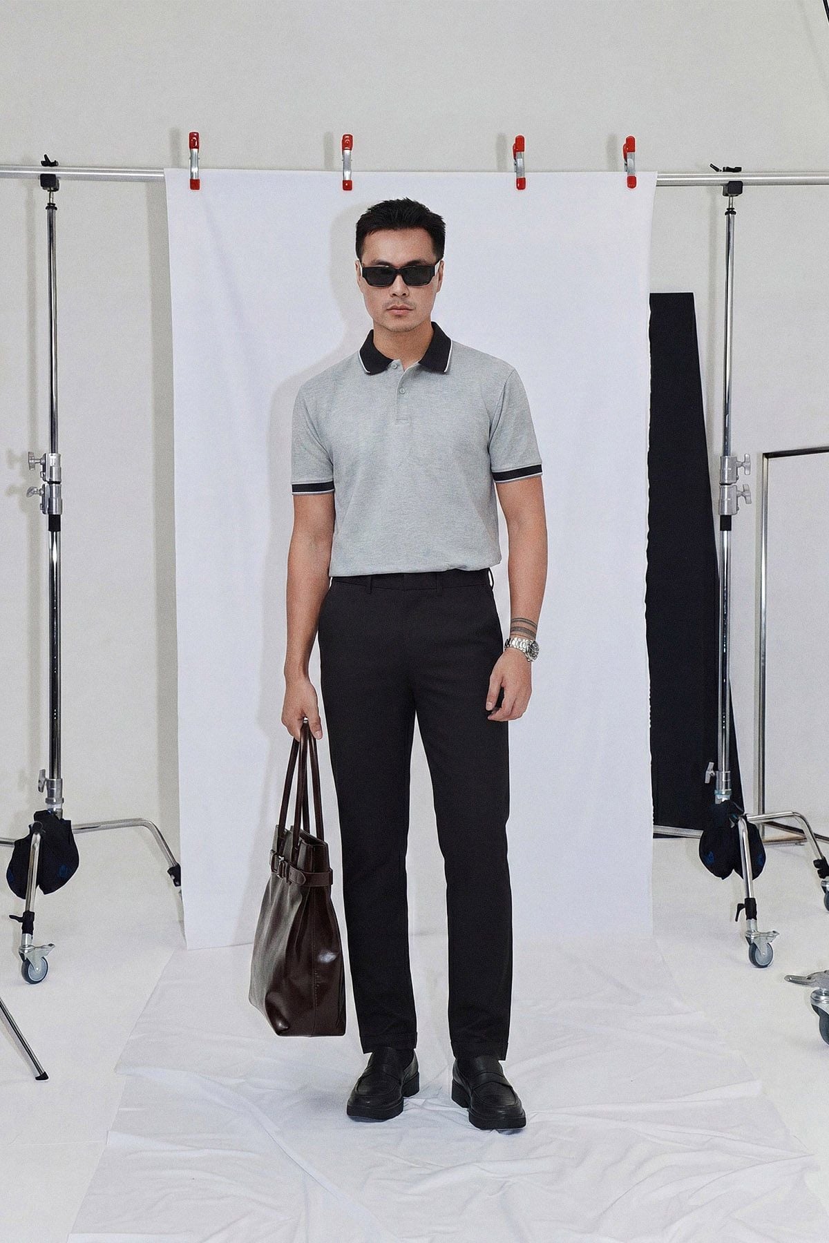 Áo Polo Regular Premium Black Gray