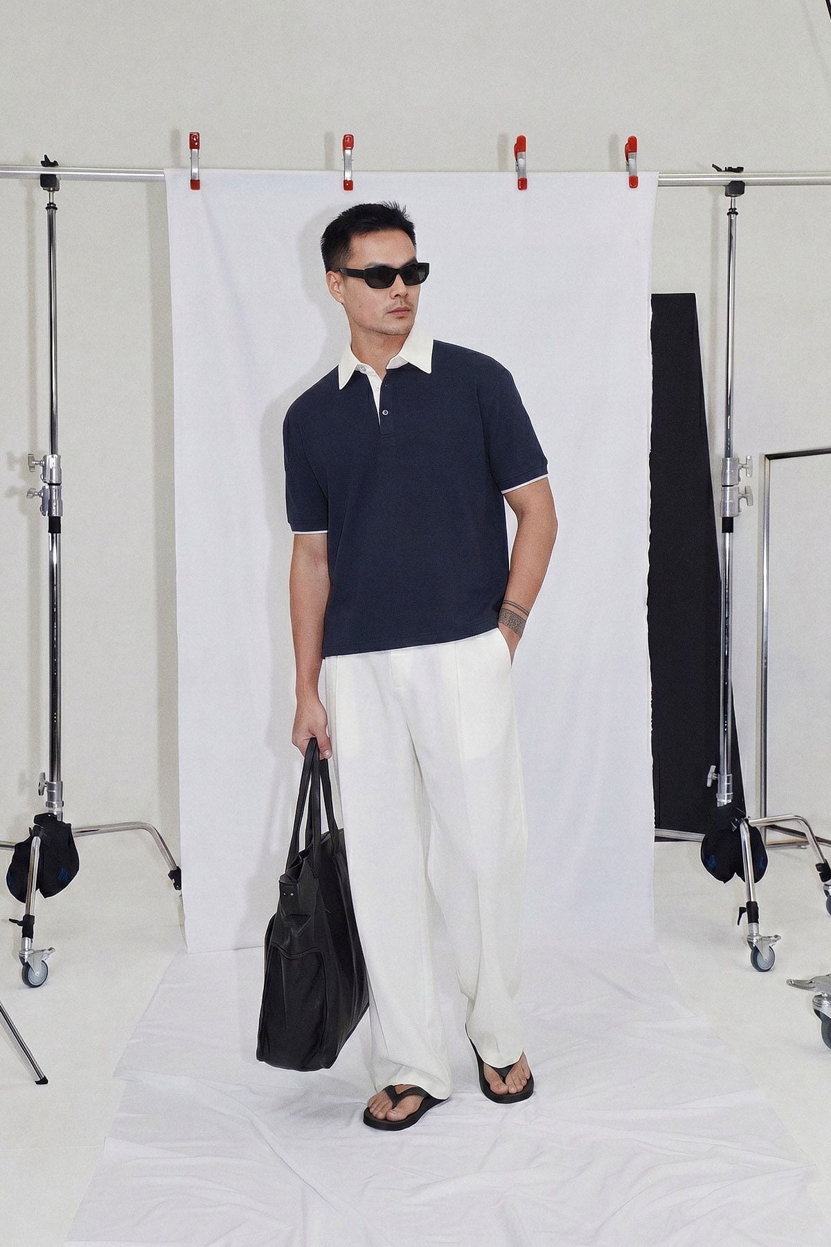 Áo Polo Boxy Creamy Collar On Blue