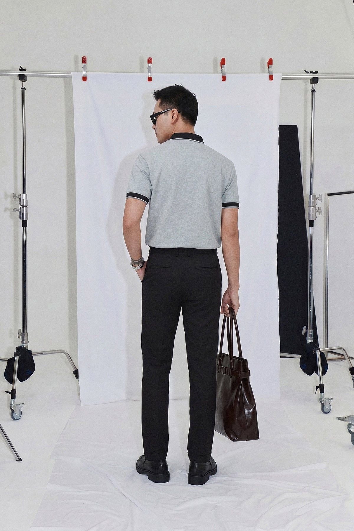 Áo Polo Regular Premium Black Gray