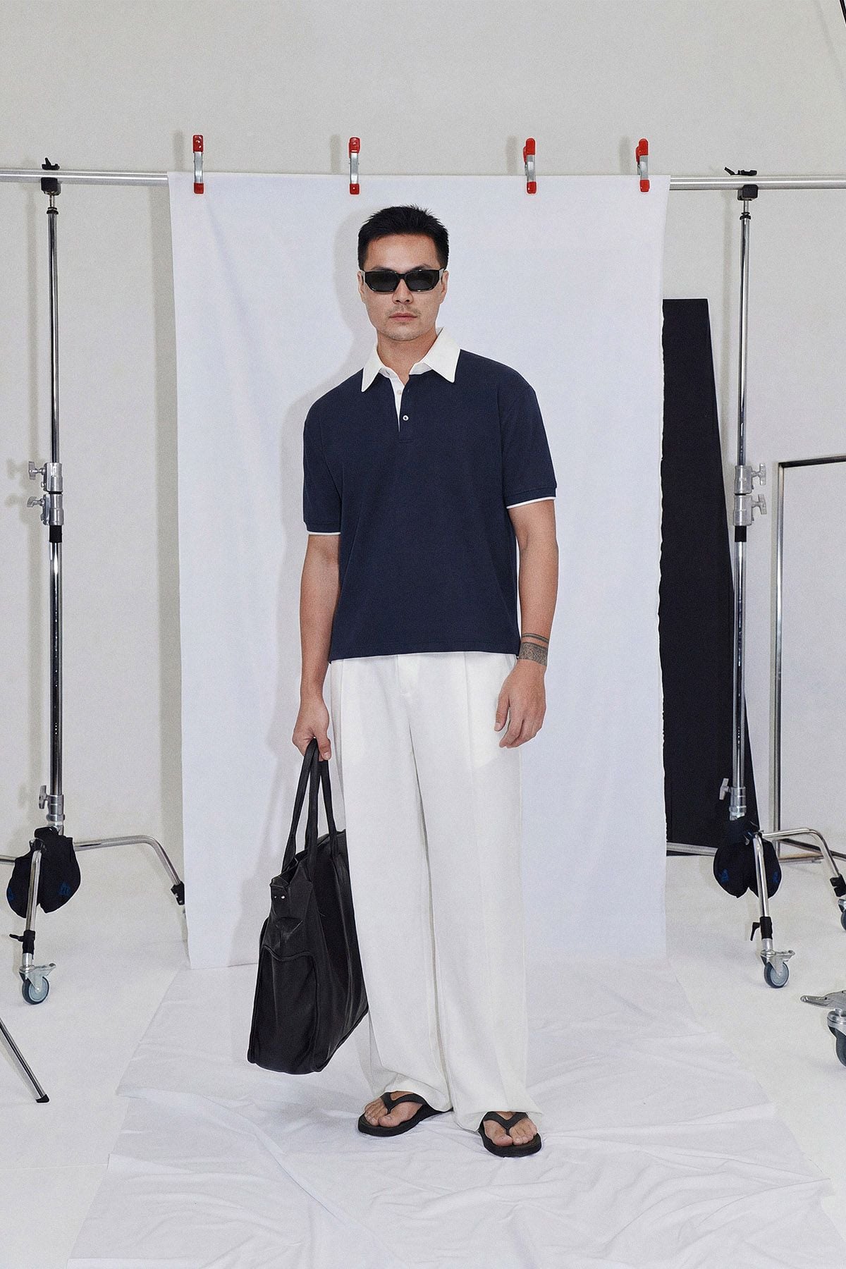 Áo Polo Boxy Creamy Collar On Blue
