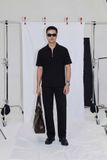 Quần Jean Văn Phòng Ống Suông Sợi Caphe Siêu Nhẹ Màu Đen