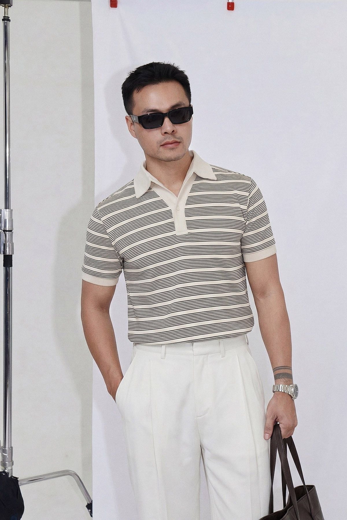 Áo Polo Regular Thun Sọc Vintage Stripe Cotton