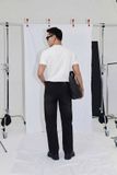Quần Jean Văn Phòng Ống Suông Sợi Caphe Siêu Nhẹ Màu Đen Wash