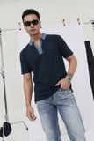 Áo Polo Regular Phối Bo Cổ Denim