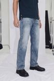 Quần Jean Văn Phòng Ống Suông Sợi Caphe Siêu Nhẹ Màu Xanh Wash