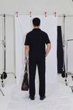 Quần Jean Văn Phòng Ống Suông Sợi Caphe Siêu Nhẹ Màu Đen