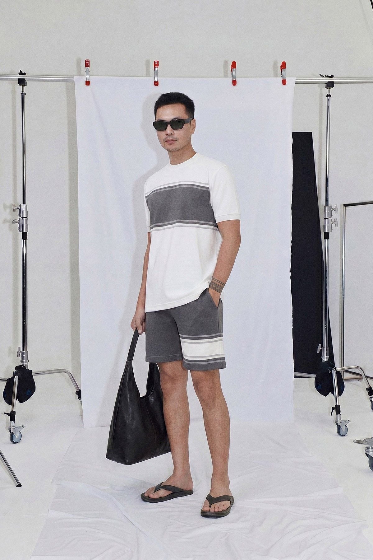 Set T-shirt Color Block Short Side