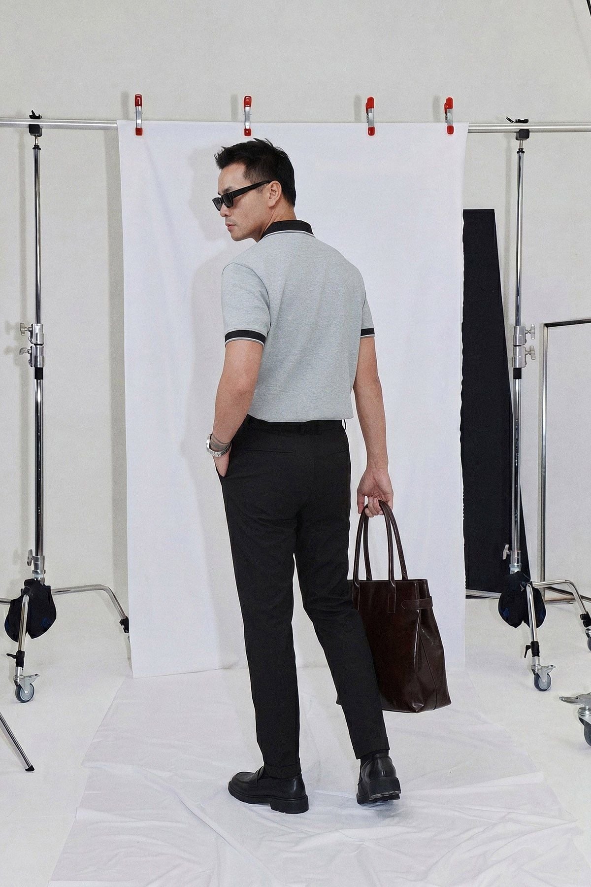 Áo Polo Regular Premium Black Gray