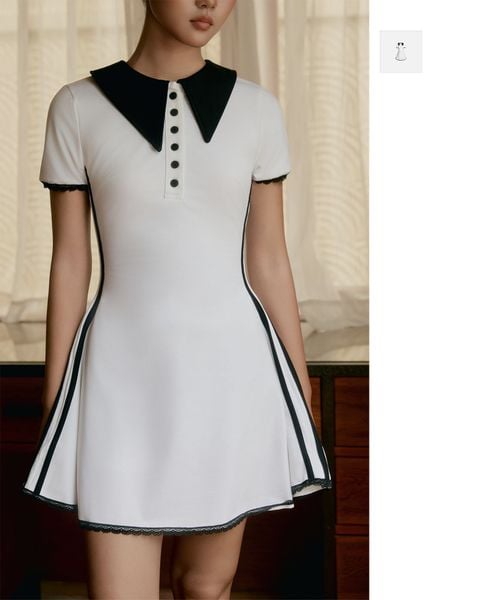 Đầm Ngắn Xòe Polka Dot Polo Dress
