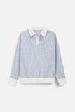 Áo Polo Oversize Oxford Sọc Phối Thun