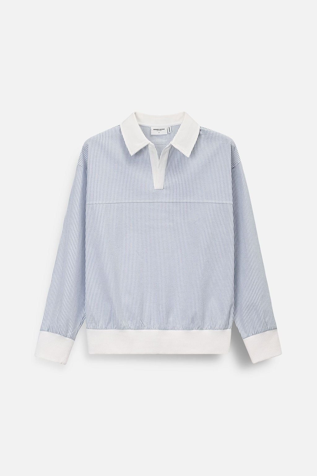 Áo Polo Oversize Oxford Sọc Phối Thun