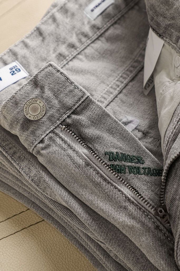Quần Jean Straight Static Gray Denim