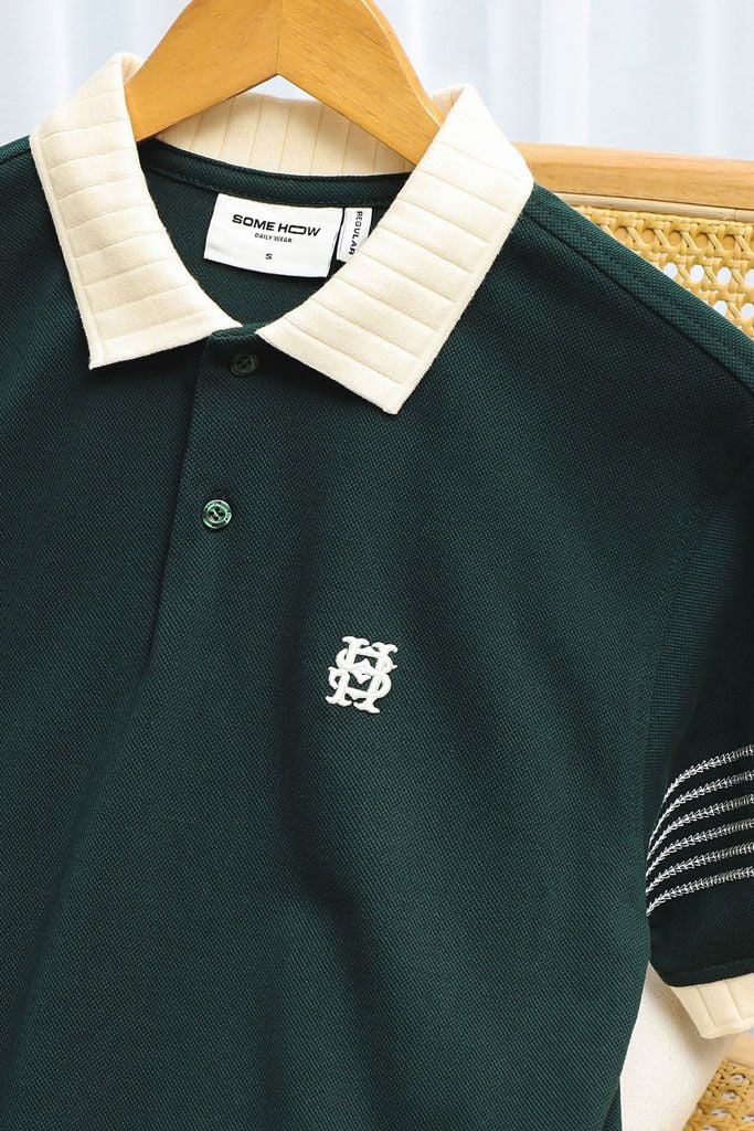 Áo Polo Regular Thêu Móc Xích 3D