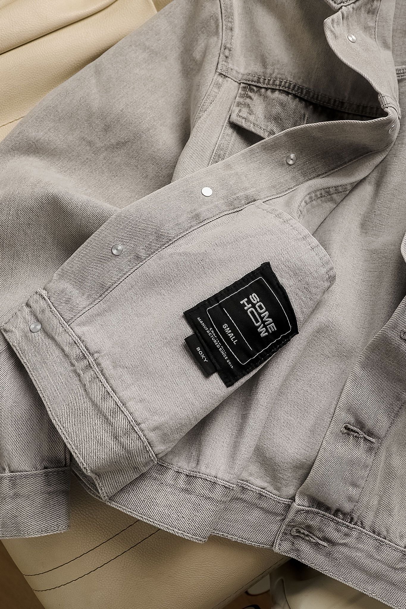 Áo Khoác Jean Boxy Static Gray Denim