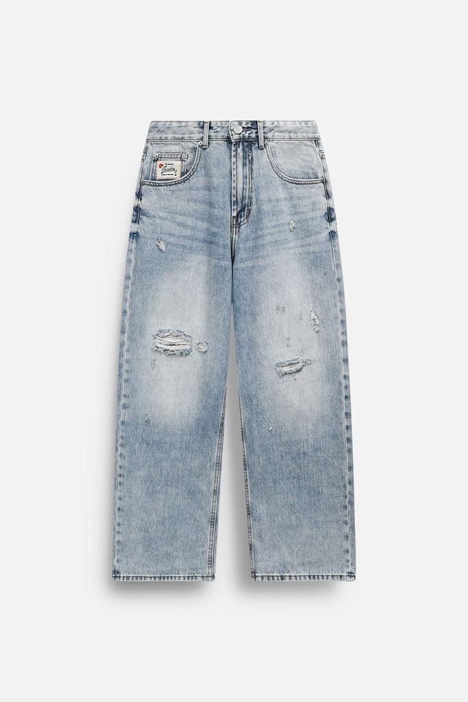  Quần Jean Relaxed Cấn Rách Đắp Vải Caro Summer 
