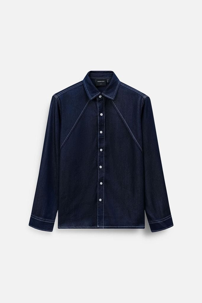  Áo Sơ Mi Relaxed Denim Chi Tiết Rã Thân 