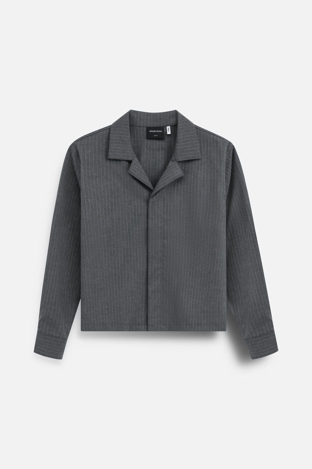 Áo Sơ Mi Boxy Cuban Tay Dài Pinstripe