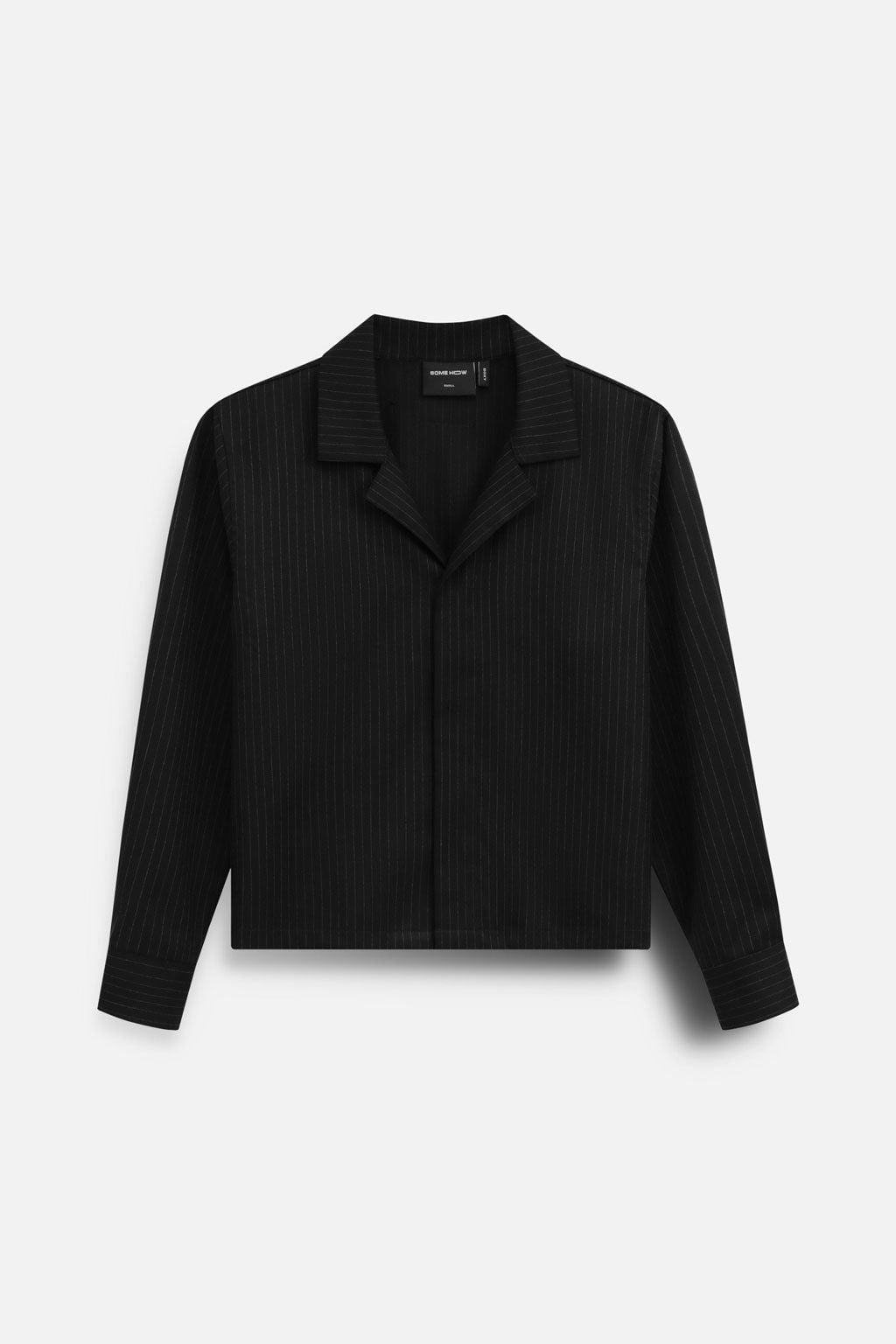 Áo Sơ Mi Boxy Cuban Tay Dài Pinstripe