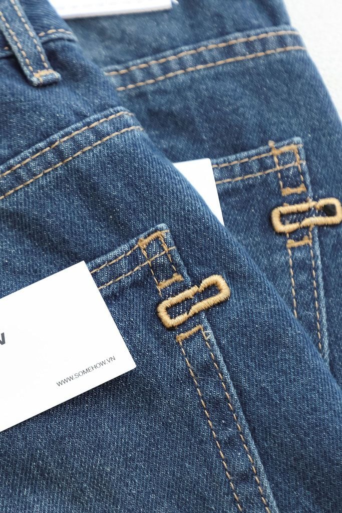 Quần Short Straight Jean Rip Blue V1