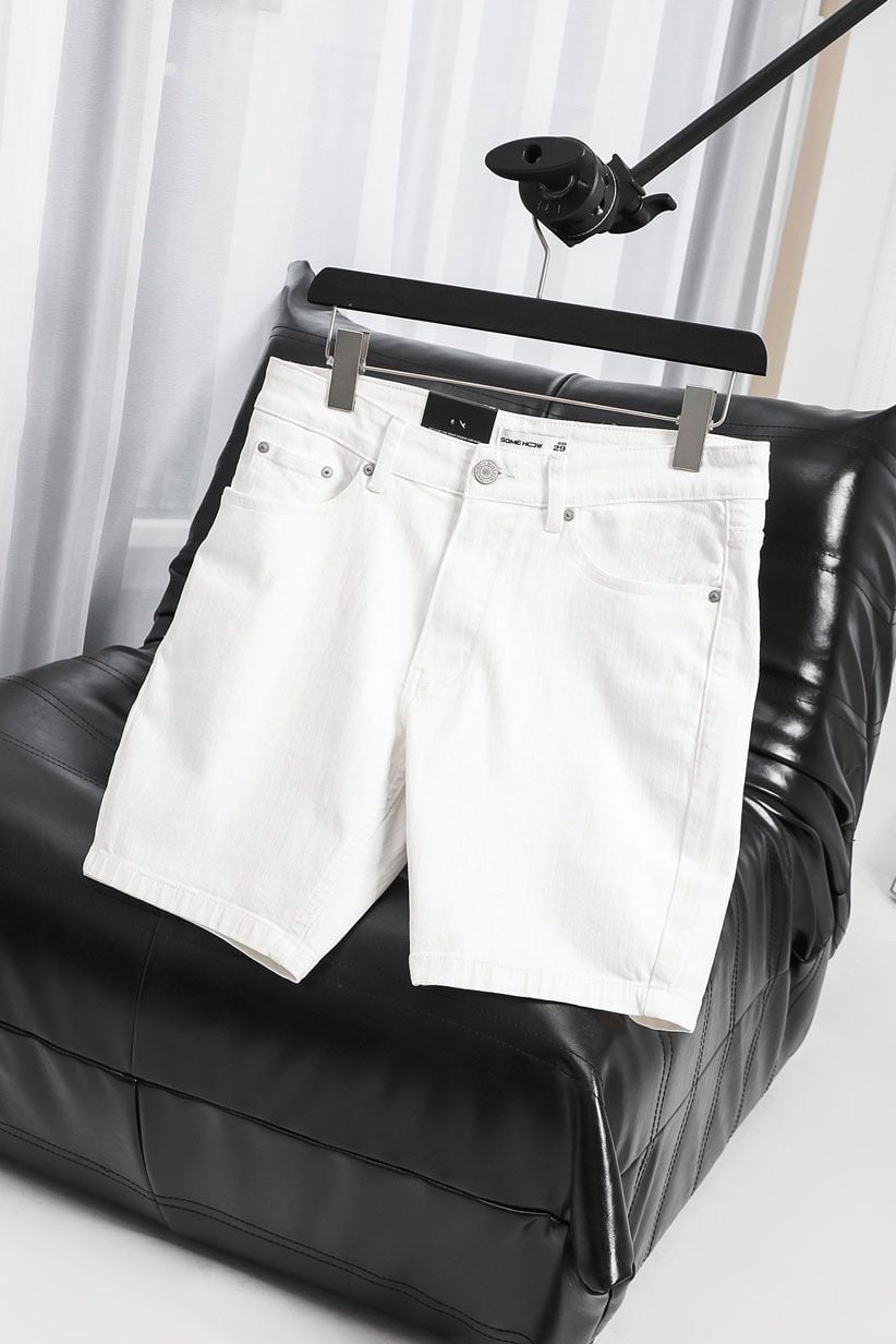 Quần Short Slimfit Denim Black White