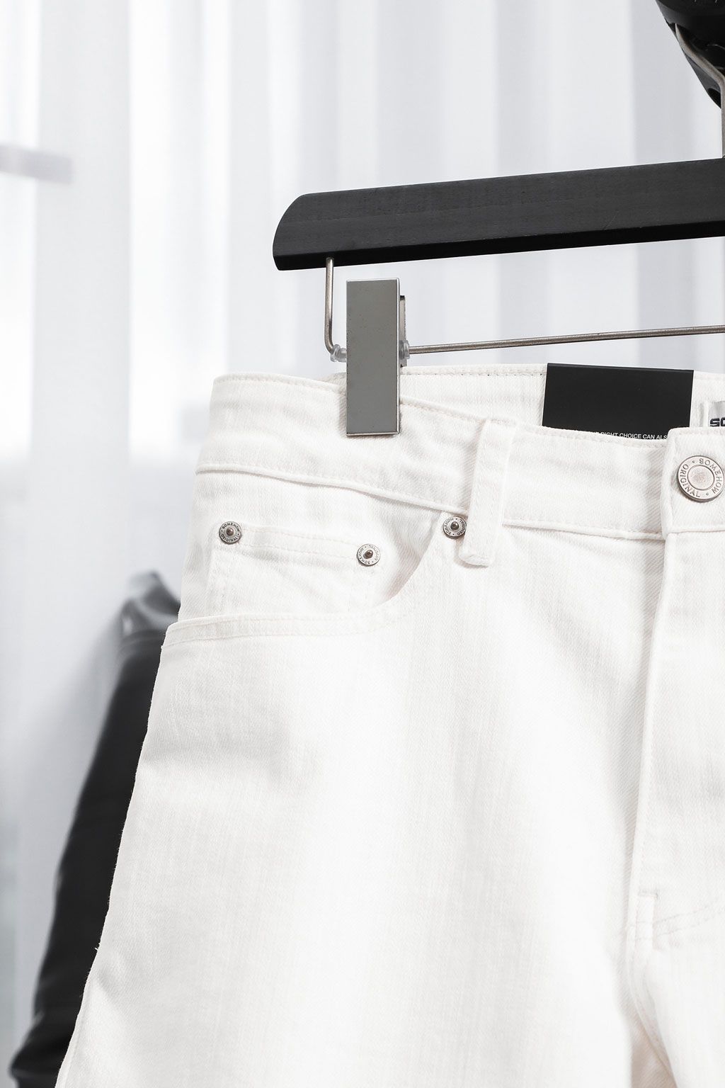 Quần Short Slimfit Denim Black White