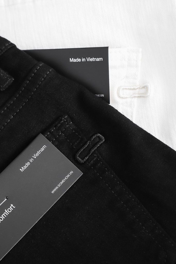 Quần Short Slimfit Denim Black White