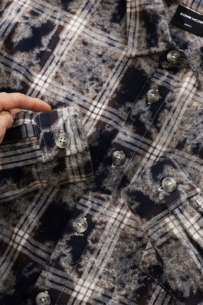 Áo Sơ Mi Oversize Flannel Thêu Logo 3D