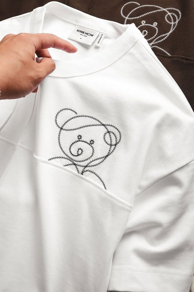 Áo Thun Oversize Grid Bear