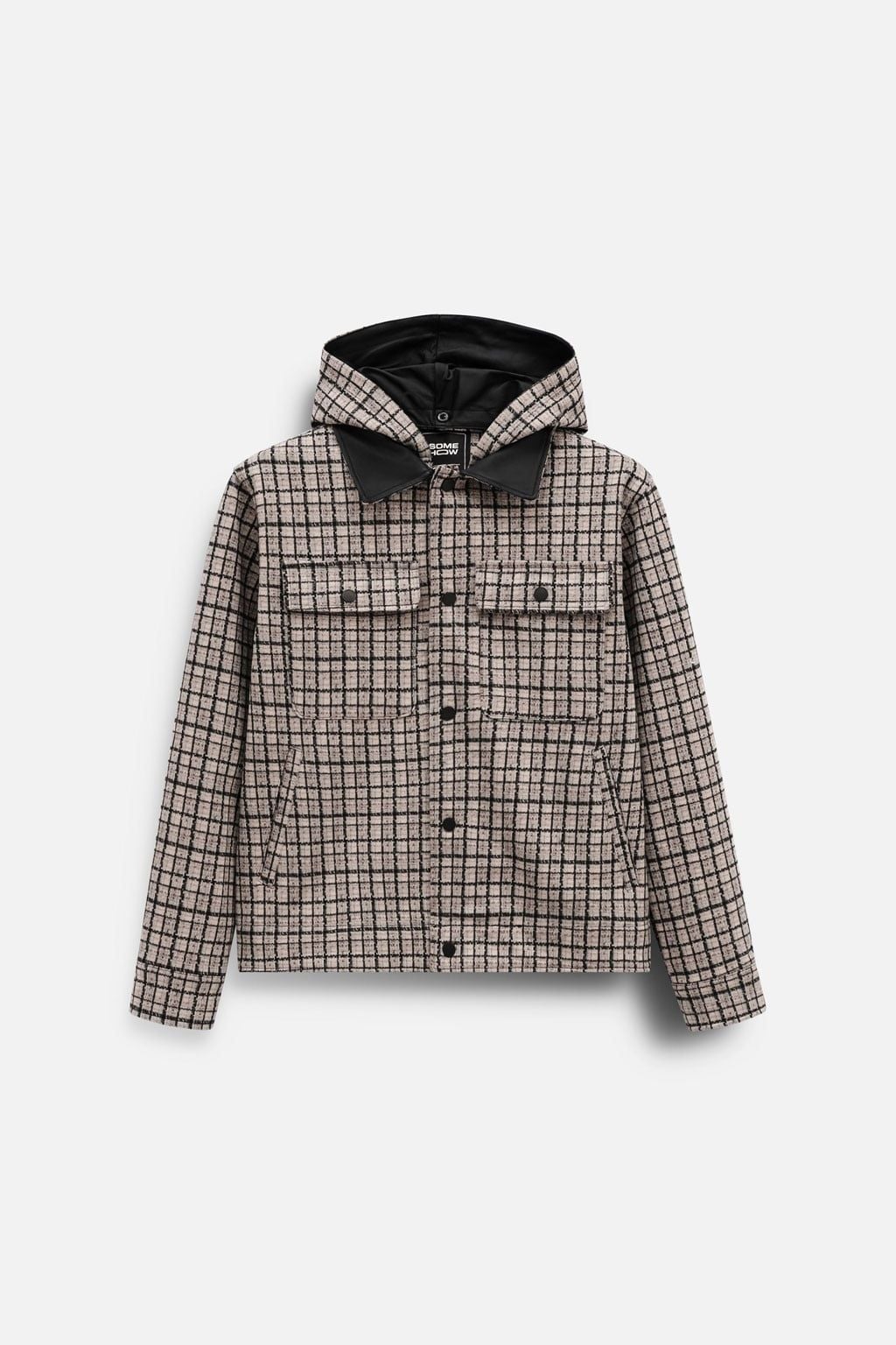 Áo Khoác Relaxed Beige Minichecked Hood