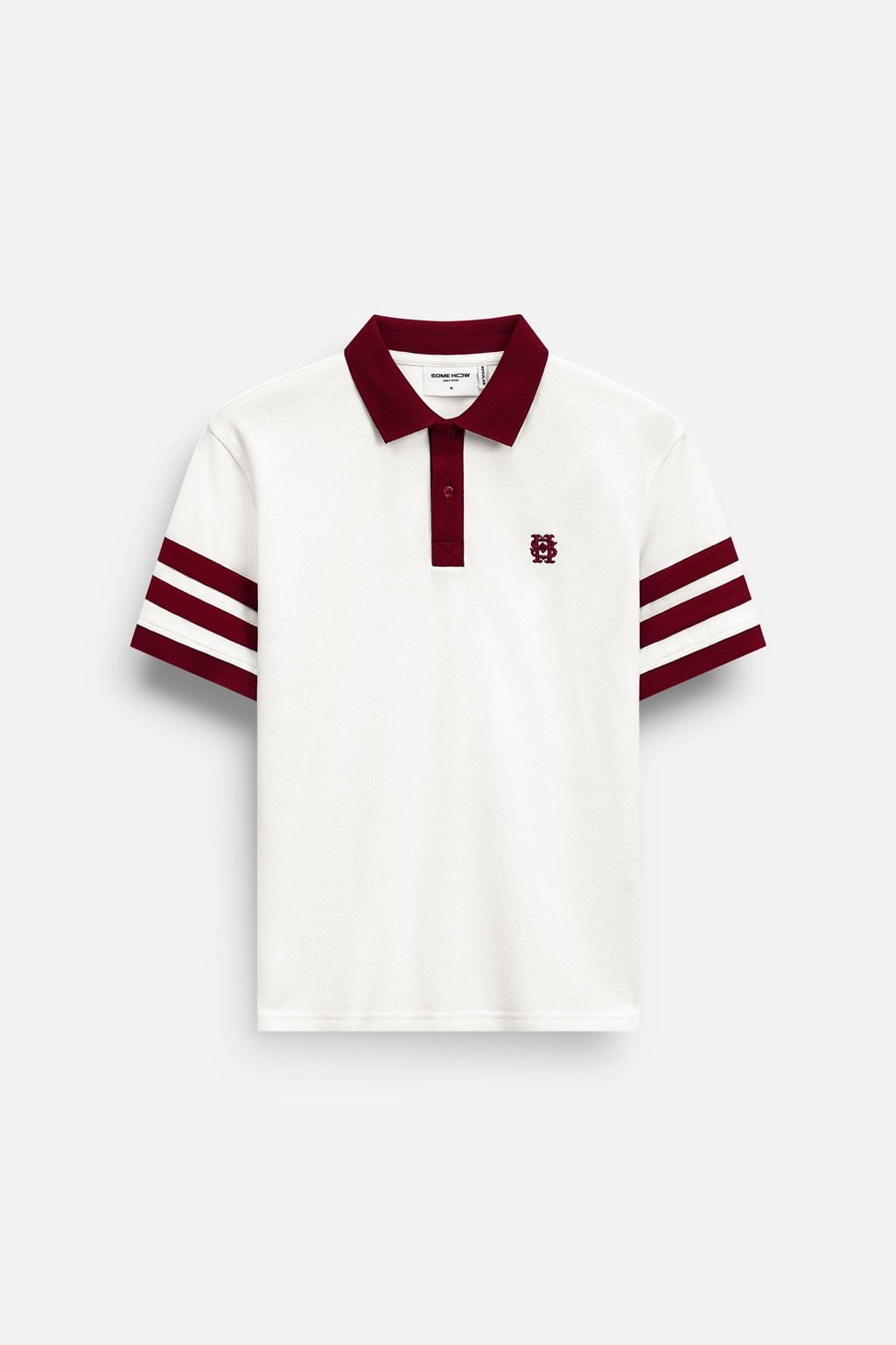 Áo Polo Regular White Line Red